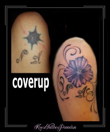 coverup letters bloemen arm