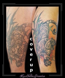 coverup tijger onderbeen