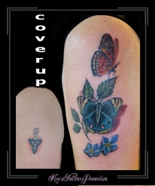 coverup bloemen en vlinders bovenarm