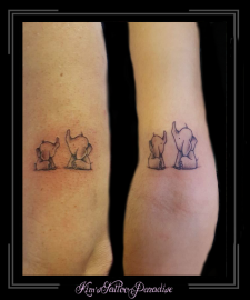 moeder dochter tattoo olifantjes