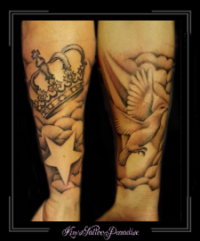 sleeve sterren vogel duif wolken kroon onderarm