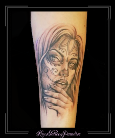 sugarskull rouw onderarm