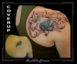 coverup bloemen schouder