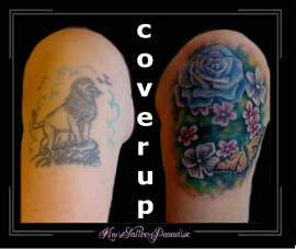 coverup bloemen rozen vlinder bovenarm