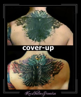 coverup kraai vogel rug