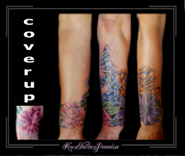 coverup onderarm bloemen